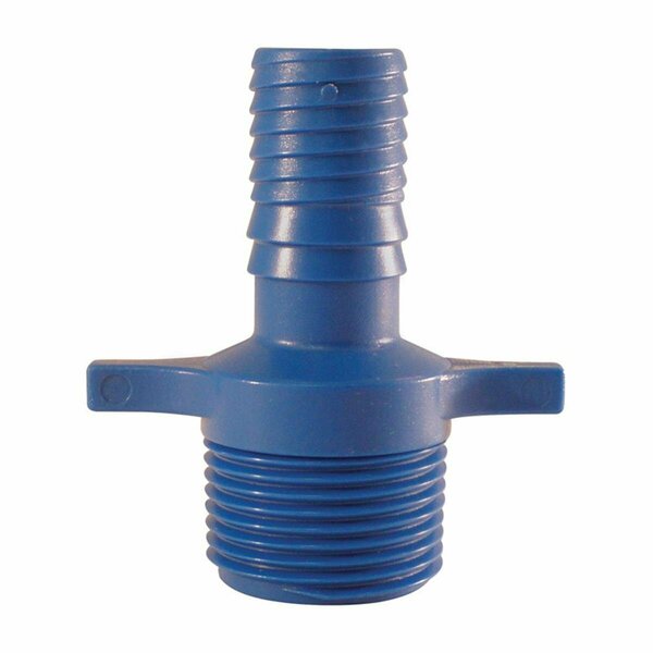 Blue Twisters 0.75 in. Insert x 0.75 in. Dia. MPT Polypropylene Elbow, Blue 4814570